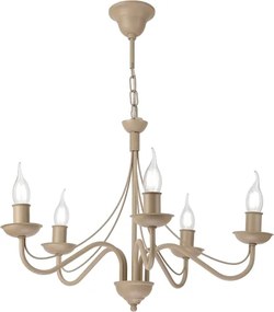 Luster na reťazi ANTON 5xE14/60W/230V béžová
