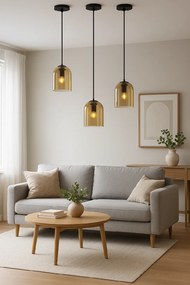 Toolight Amber, závesné svietidlo 1xE27 APP1704-1PC, hnedá-čierna, OSW-04335