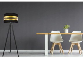 Stojacia lampa Intense Gold, 1x textilné tienidlo (výber zo 6 farieb), (výber z 5 farieb konštrukcie), (fi 35cm)