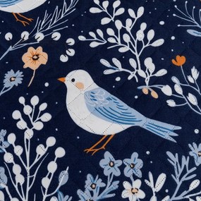 Prehoz na posteľ DENIM BIRDS, modrý Rozmer: 170 x 210 cm