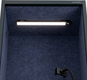 Akustická kabína SALLY MentalBox 600 mm – antracitový korpus, tmavomodré sedadlo