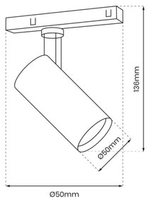 LED Bodové svietidlo do lištového systému MAGNETIC TRACK LED/10W/48V 3000K čierna