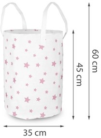 Kôš na hračky Nukido - biely s hviezdičkami