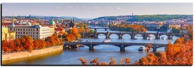 Obraz na plátne - Rieka Vltava a Karlov most - panoráma 5257A (105x35 cm)