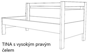 BMB TINA - masívna dubová posteľ 90 x 200 cm ľavá, dub masív