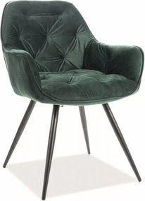 SI Čerešňová zamatová stolička zelená