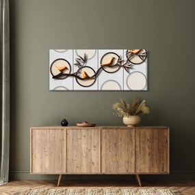 Umelecký obraz - Vtáčiky na vetve (120x50 cm)