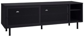 Čierny kovový TV stolík 160x55x45 cm Veep – Unique Furniture