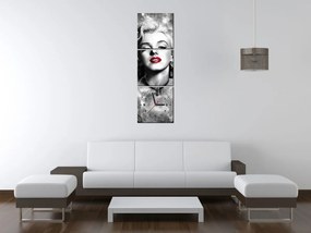 Gario Obraz s hodinami Elektrizujúca Marilyn Monroe - 3 dielny Rozmery: 90 x 70 cm