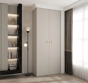 Šatníková skriňa 100 cm Carmela 40-1 (kašmír + zlatá). Akcia -21%. Vlastná spoľahlivá doprava až k Vám domov. 1126504