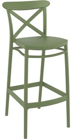 CROSS BAR 75 záhradná barová stolička olive green