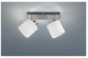 Biele/sivé stropné svietidlo s textilným tienidlom ø 12 cm Tommy – Trio