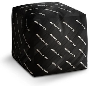 Taburet Cube AMG vzor, čierna