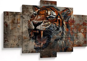 Obraz - Tiger z tehál (150x105 cm)