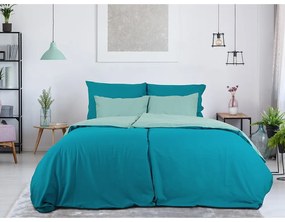 B.E.S. Petrovice Bavlnené obliečky Double face tyrkys/olivová