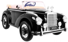 Mercedes Benz 300S Retro pre deti + diaľkové ovládanie + EVA + free Start + LED MP3 - čierne