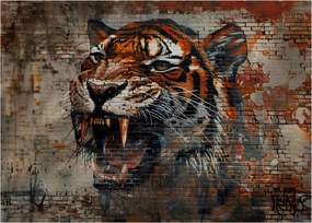 Obraz - Tiger z tehál (70x50 cm)