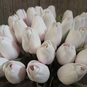 Tulipán umelý bielo ružový jemne bielený 44cm cena za 1ks