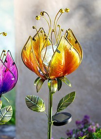 Solárny záhradný zápich Snový kvet, žltý