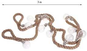 Exteriérové svetielka 3 m, žiarovky sú súčasť balenia, hnedá