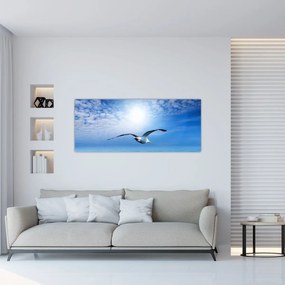 Obraz - Čajka nad morom (120x50 cm)