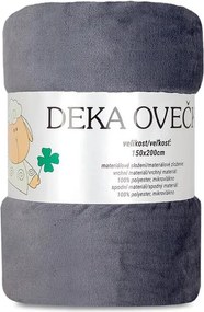 Baránková deka OVEČKA šedá 150 x 200 cm
