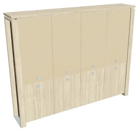 Vysoká skriňa Verno+ 260 x 46 x 210 cm, kombinované dvere, agát / vanilka