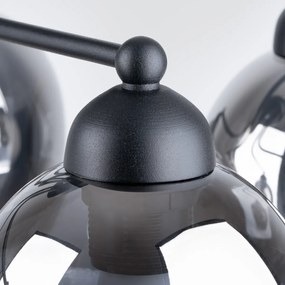 Stropné svietidlo Fillan, 5x grafitové sklenené tienidlo