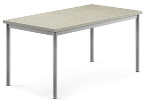 Stôl SONITUS, 1200x700x600 mm, linoleum - šedá, strieborná