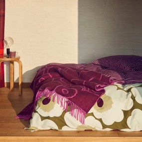 Vlnená deka Piirto Unikko 130x170, bordó-fuchsia