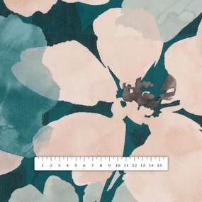 Biante Zamatový štvorcový obrus Tamara TMR-027 Veľké kvety na tmavo zelenom 40x40 cm