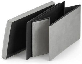 Skladacia taburetka sivá XL zamat sivá