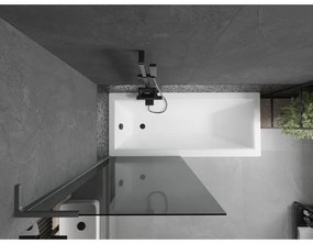 Mexen Next L, 1-krídlová vaňová zástena 80 x 150 cm, 6mm šedé sklo, grafitový profil, 895-080-000-03-40-95