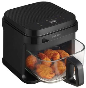 Concept FR5500 - Teplovzdušná fritéza GLASS & FAST 5,5 l 1200W/230V čierna