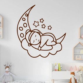 Veselá Stena Samolepka Noc na mesiačiku Farba: hnědá, Veľkosť: 60 x 65 cm