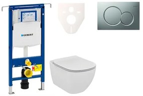 Cenovo zvýhodnený závesný WC set Geberit do ľahkých stien / predstenová montáž + WC Ideal Standard Tesi 111.355.00.5NE3, 1 ks