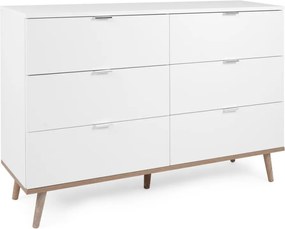 Komoda se 6 zásuvkami Göteborg, bílá/dub sonoma