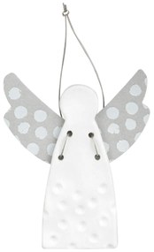 Räder Porcelánový závesný anjel DOTS SILVER (9 cm)