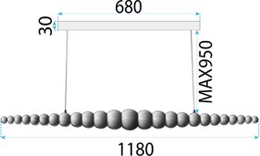 Toolight Toolight, LED stropné svietidlo, 18W, APP1501-CP, hnedá, OSW-04121