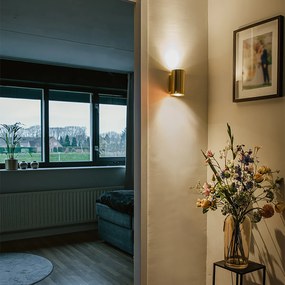 Inteligentná nástenná lampa zlatá okrúhla vrátane 2 Wifi GU10 - Sandy