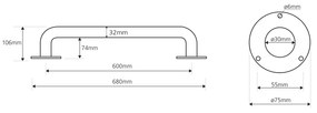 Sapho Sapho, HANDICAP madlo 600mm, biela, XH512W