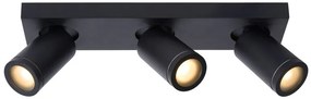 Lucide 09930/15/30 TAYLOR - Stropné bodové osvetlenie kúpeľne - LED stmievanie do teplej farby - GU10 - 3x5W 2200K / 3000K - IP44 - čierna