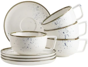 Mäser 8-dielna súprava šálok na kávu Pintar White modré bodky