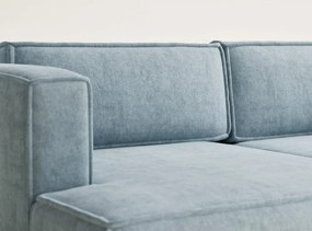 Svetlomodrá ženilková rozkladacia/s úložným priestorom rohová pohovka (ľavý roh/s leňoškou) Velto – Maison de Rêve