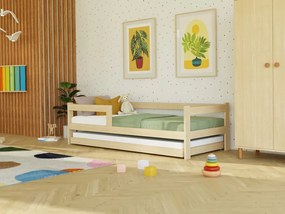 Jednolôžková posteľ z dreva SAFE 5v1 so zábranou a prístelkou