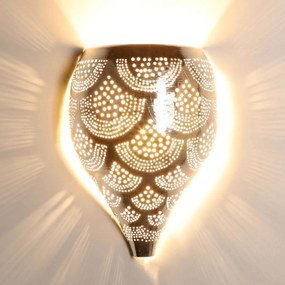 Marocká strieborná nástenná lampa Nadim