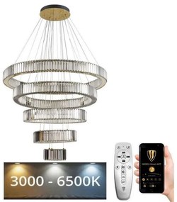 NEDES LED Stmievateľný krištáľový luster na lanku LED/195W/230V + diaľkové ovládanie ND3602