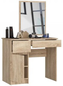 Toaletný stolík so zrkadlom P-2/SL ľavá - dub sonoma