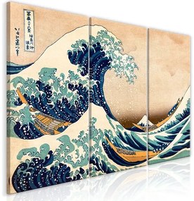 Obraz - The Great Wave off Kanagawa (3 Parts) Veľkosť: 60x30, Verzia: Premium Print
