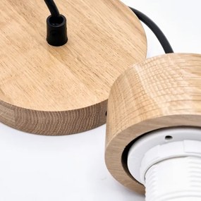 Luster na lanku HARMONY 1xE27/15W/230V pr. 30 cm biela/dub